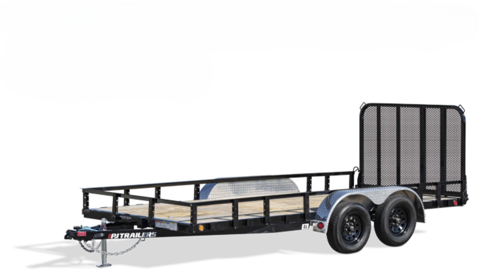 7' x 18' Utility Trailer w/Winch - Professional trailer rental for PJ Trailers model with 7,000 lbs GVWR